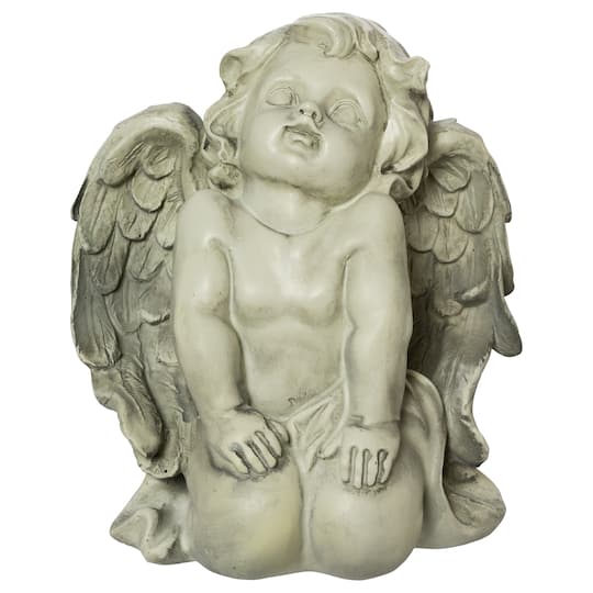 6" Heavenly Gardens Kneeling Cherub Angel Outdoor Garden Statue